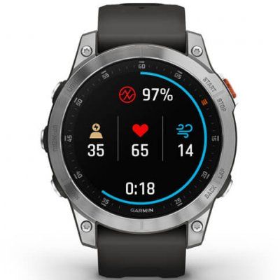 Sat Garmin Epix Silver/Gray Silicone Band (010-02582-01)